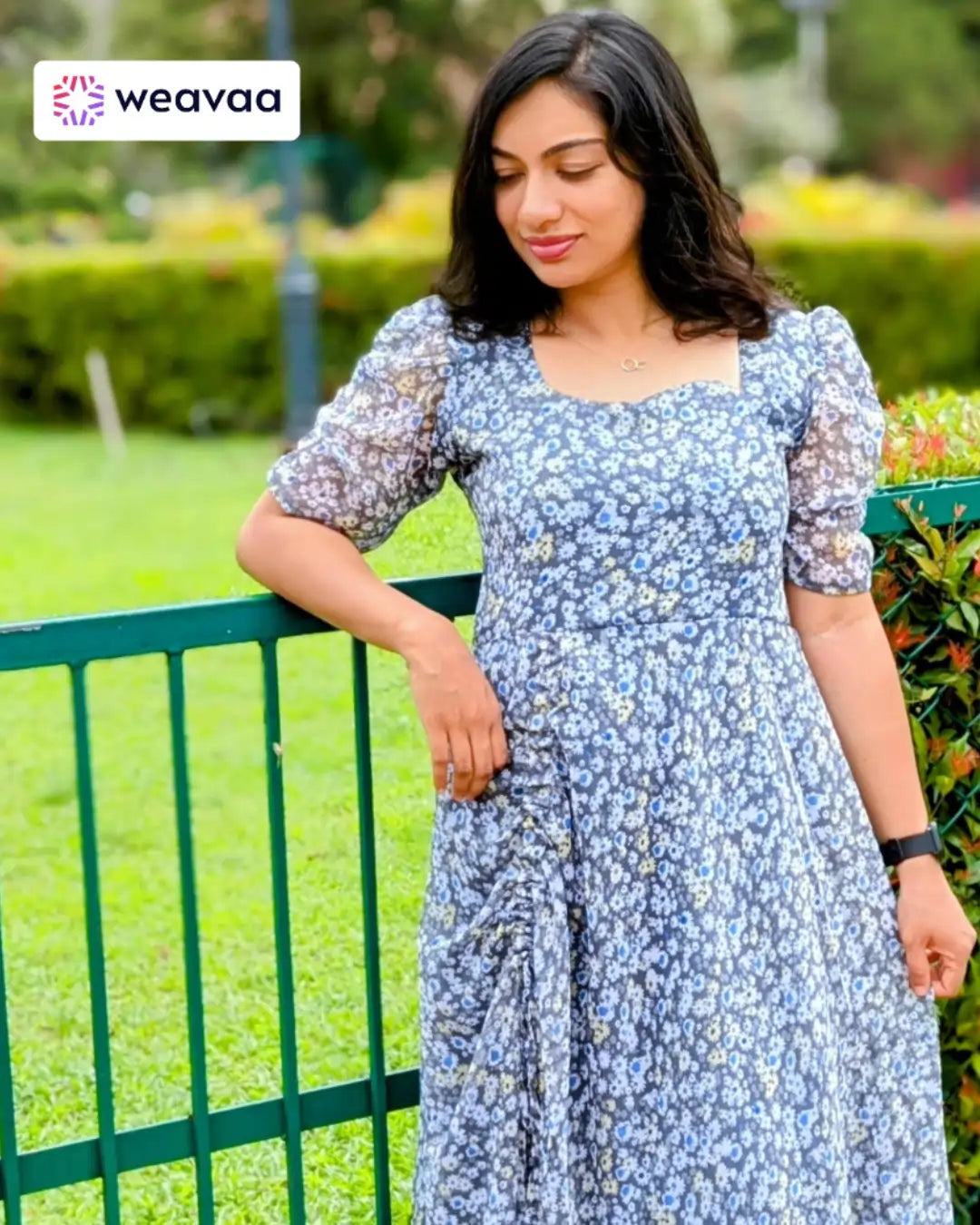 buy-gray-floral-dress-for-women