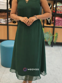 dark-green-georgette-a-line-dress-for-women
