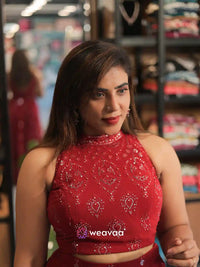 georgette-bridal-lehenga-sleeveless