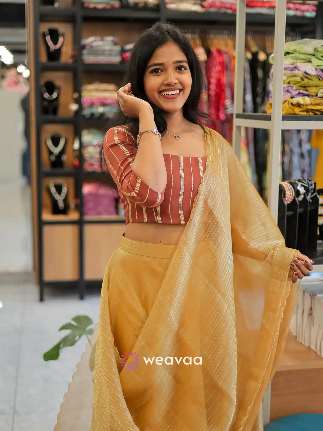 gold-rust-umbrella-cut-dhavani-top-and-skirt