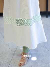 green-lace-kurti-white-cotton-aline-kurti
