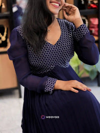 navy-blue-georgette-anarkali-kurti-with-v-neck-and-sequence