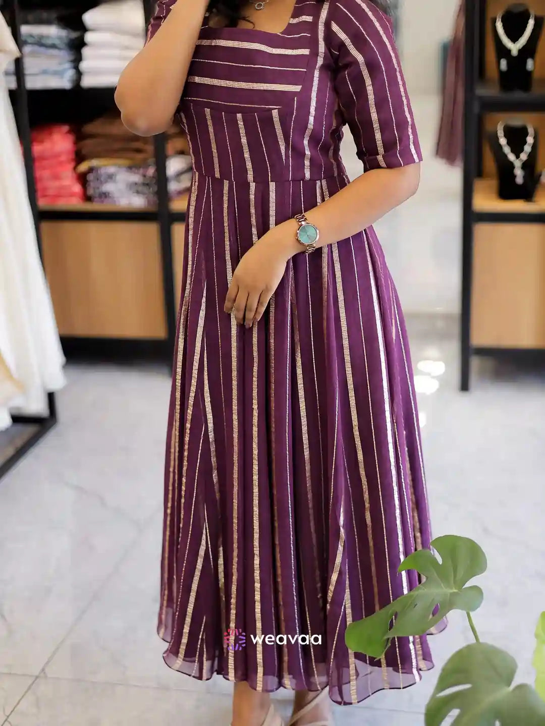 umbrella-cut-georgette-designer-kurti-with-round-neck