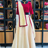 Traditional Dhavani Set (Maroon) | WA-DW-1039