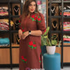 Brown Cord Set With Floral Embroidery Work | WA-DW-1065