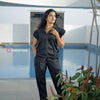Black Cotton Cord Set With Standing Pockets | WW-WW-1019