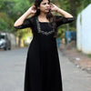 BLACK ALINE TOP WITH DETAILED HANDWORK| WA-DW-1074