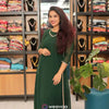 BOTTLE GREEN ALINE TOP WITH DETAILED LACEWORK| WA-DW-1020