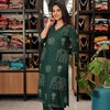 BOTTLE GREEN CORD SET WITH ELEPHANT AND FLORAL PRINT | WW-OA-1020