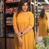 Enriched Handwork in Mustard Yellow A line Top | WA-DW-1033