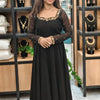BLACK DRESS WITH HANDWORK | WA-EW-1137