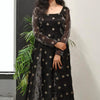 BLACK ORGANZA ZARI EMBROIDERED DRESS | WA-EW-1034
