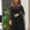 BLACK ANARKALI TOP WITH GOLDEN LACE |WA-EW-1071