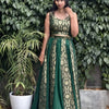 LEHENGA -GREEN BROCADE PANEL CUT  ||WA-EW-1189