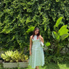 PASTEL SAGE  SLEEVELESS ALINE MIDI DRESS||WA-DW-1127