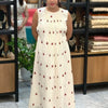 ALINE OFFWHITE COTTON DRESS WITH HEART MOTIF EMBROIDERY ||WA-EW-1182