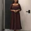BROWN EMBELLISHED PARTY ANARKALI TOP ||WA-EW-1160