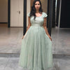 GREEN-GOWN WITH WHITE FLORAL PRINT || WA-EW-1172