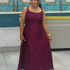 DEEP WINE EMBELLISHED ALINE DRESS|WA-IN-595