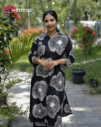 black-printed-kurti-set-online