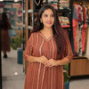 Centre Pleated A Line Top in Brown Hue | WA-DW-1073