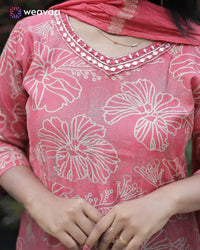buy-peach-floral-suit-with-mirror-work
