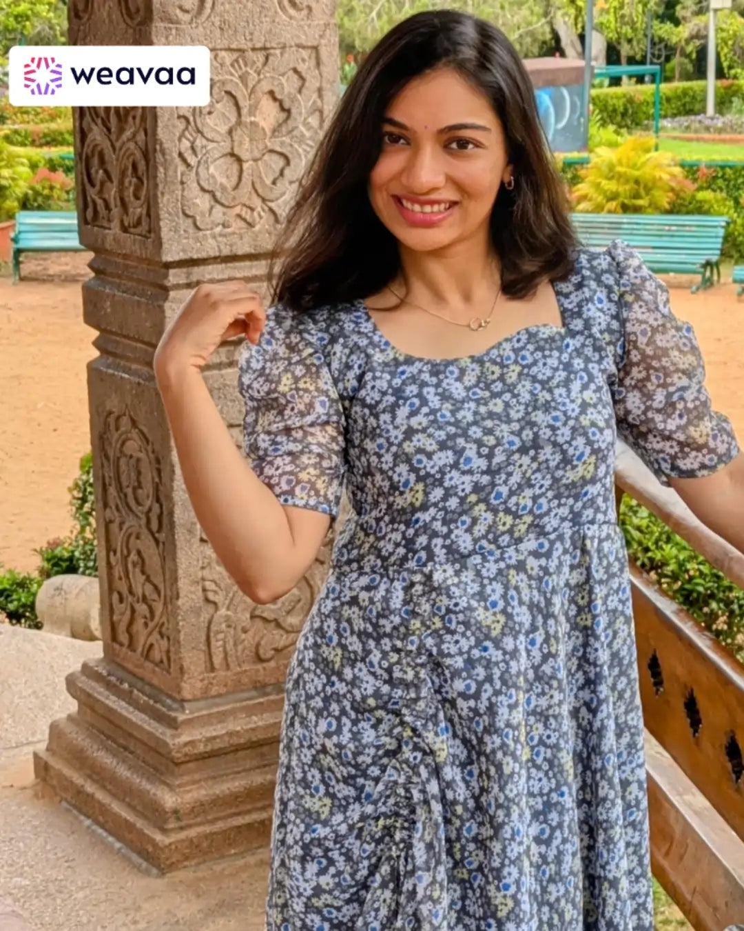 casual-floral-dress-with-designer-sleeves