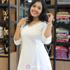 White Butta Cotton With Green Lace | WA-DW-1049