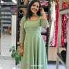 Pastel Green Anarkali Top With Hand Work | WA-DW-1047