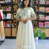 Full Length OffWhite Anarkali Top Enriched With Applique Embroidery | WA-DW-1045
