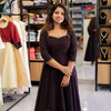 Georgette Anarkali medium Top With Purple Shawl | WA-DW-1057