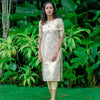 Golden Kasavu Floral Kurthi | WA-DW-1037