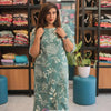 Grey Floral Print Kantha Cotton Cord Set | WA-DW-1068