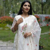 Salwar set of Off white organza with embroidery and broad lace | WW-EW-1001