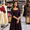 Georgette Anarkali medium Top With Purple Shawl | WA-DW-1057