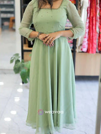 stylish-umbrella-cut-georgette-anarkali-with-square-round-neck